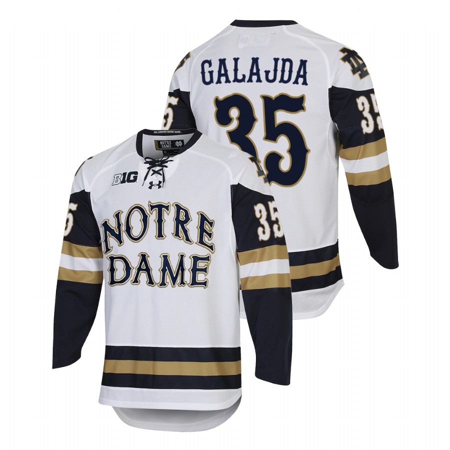 2022 notre dame fighting irish matt galajda white college hockey home jersey