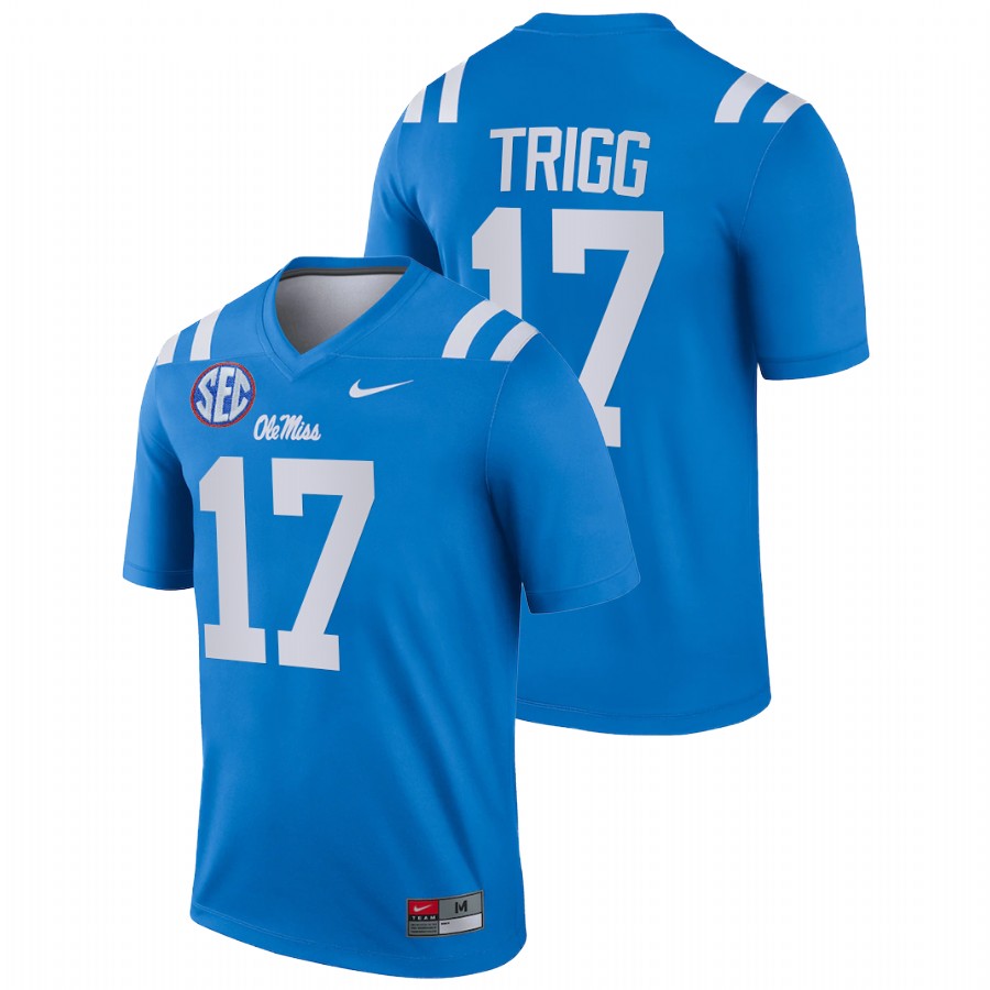 2022 ole miss rebels michael trigg blue college football legend jersey