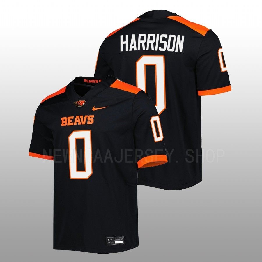 2022 oregon state beavers tre'shaun harrison black untouchable football jersey