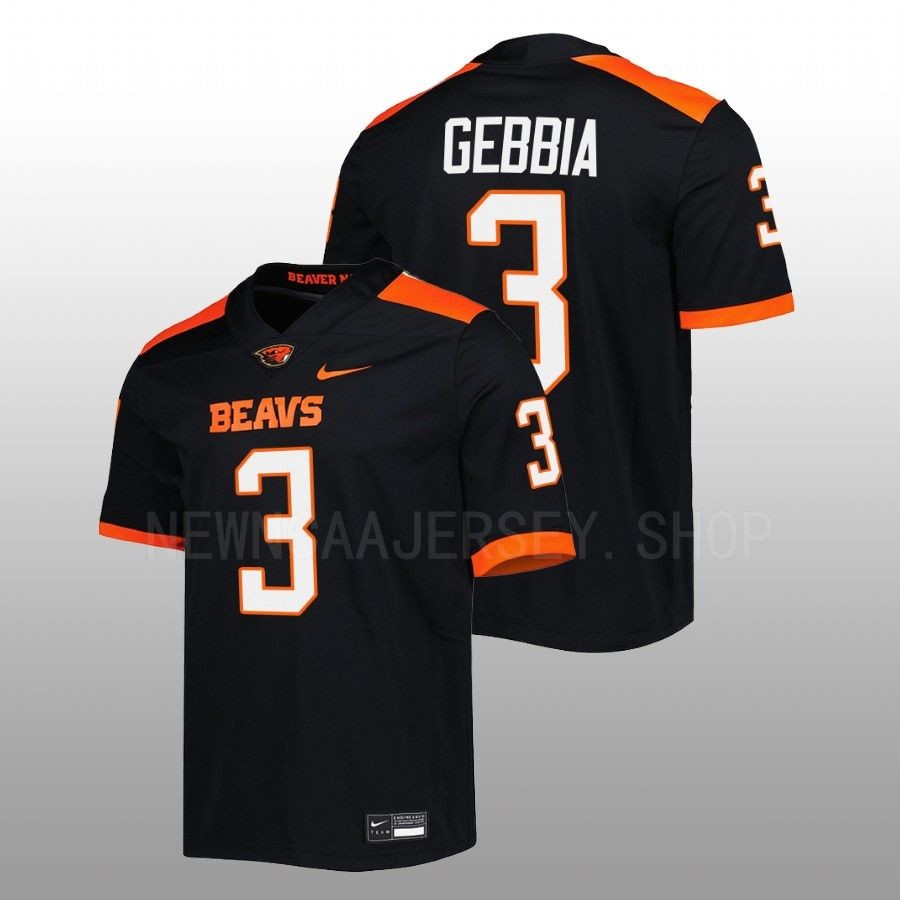 2022 oregon state beavers tristan gebbia black untouchable football jersey