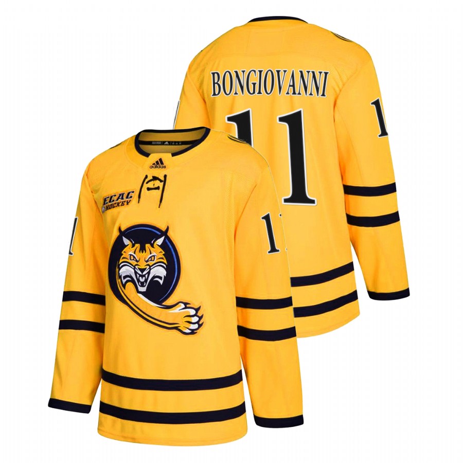 2022 quinnipiac bobcats wyatt bongiovanni gold college hockey alternate jersey