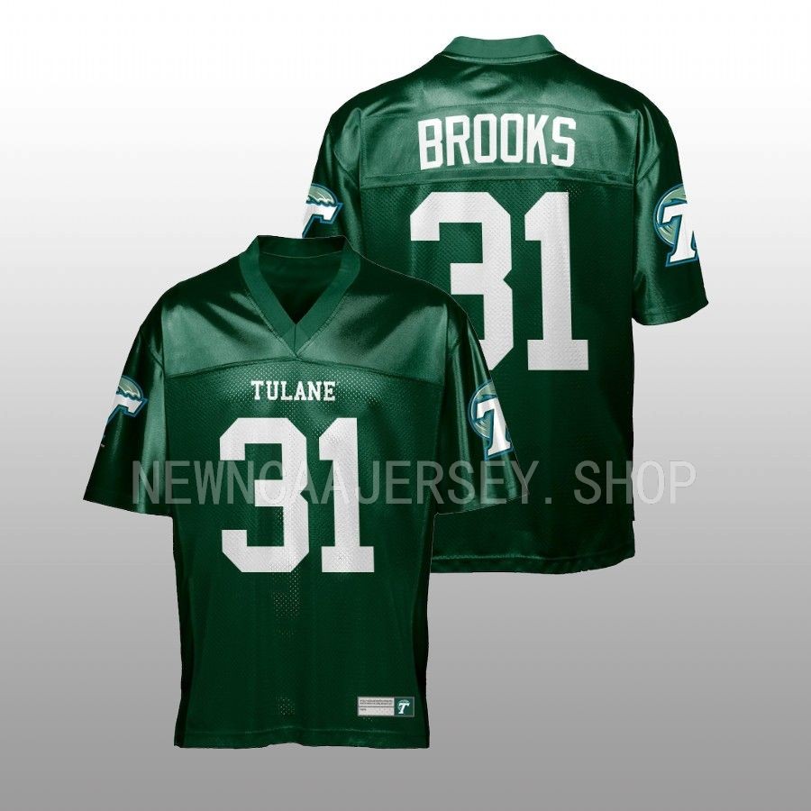 2022 tulane green wave larry brooks green college football men jersey