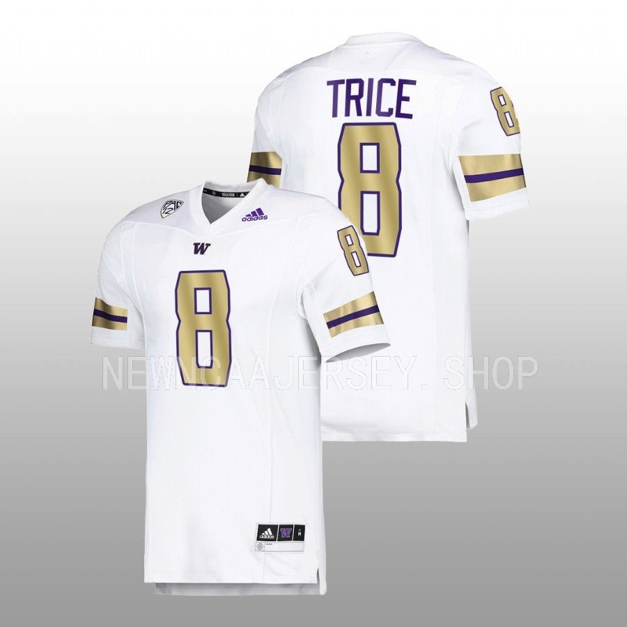 2022 washington huskies bralen trice white premier strategy football jersey