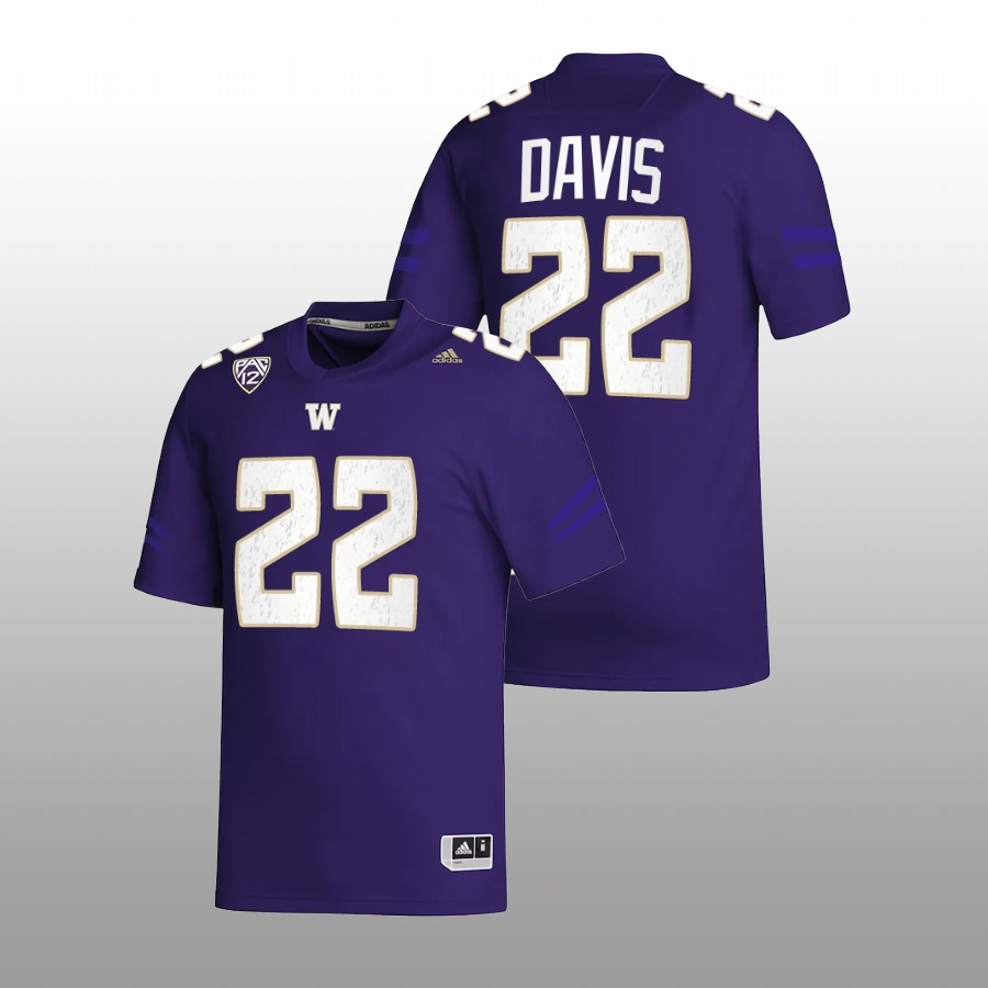 2022 washington huskies cameron davis purple college football nil replica jersey