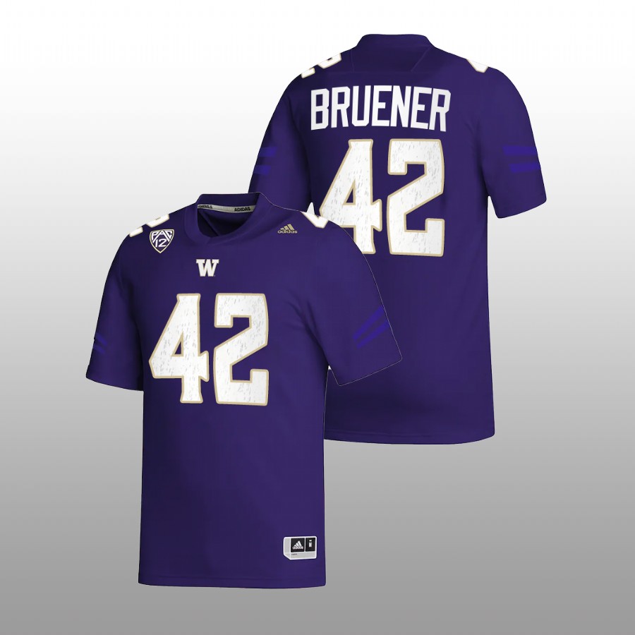 2022 washington huskies carson bruener purple college football nil replica jersey