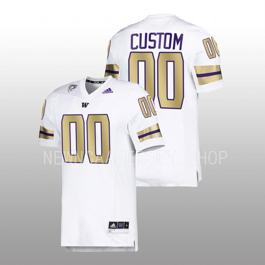 2022 washington huskies custom white premier strategy football jersey