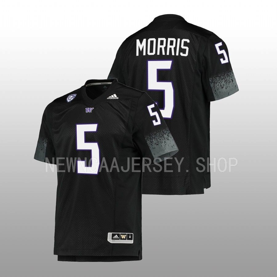 2022 washington huskies dylan morris black football team premier men jersey