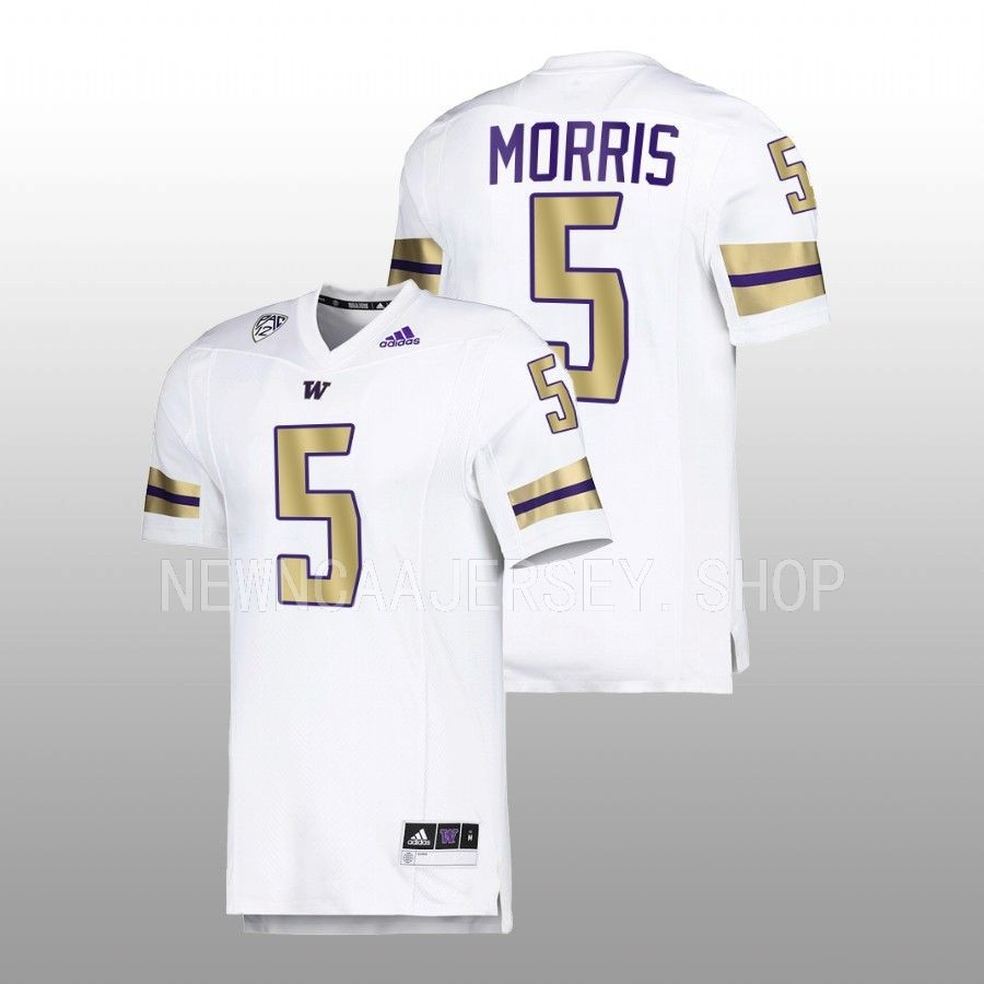 2022 washington huskies dylan morris white premier strategy football jersey
