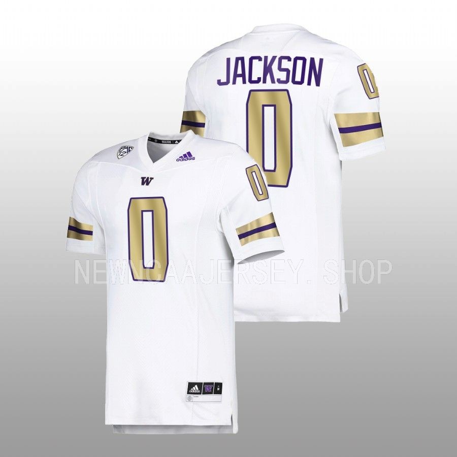 2022 washington huskies giles jackson white premier strategy football jersey