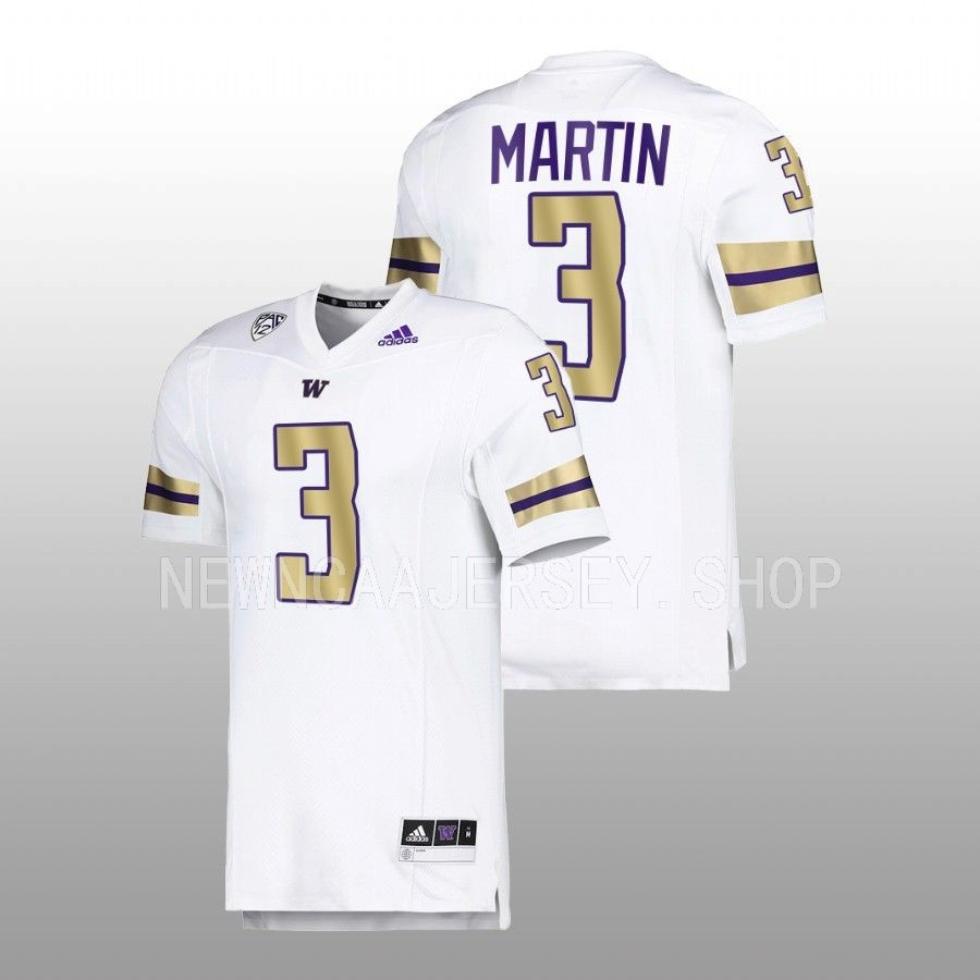 2022 washington huskies jeremiah martin white premier strategy football jersey