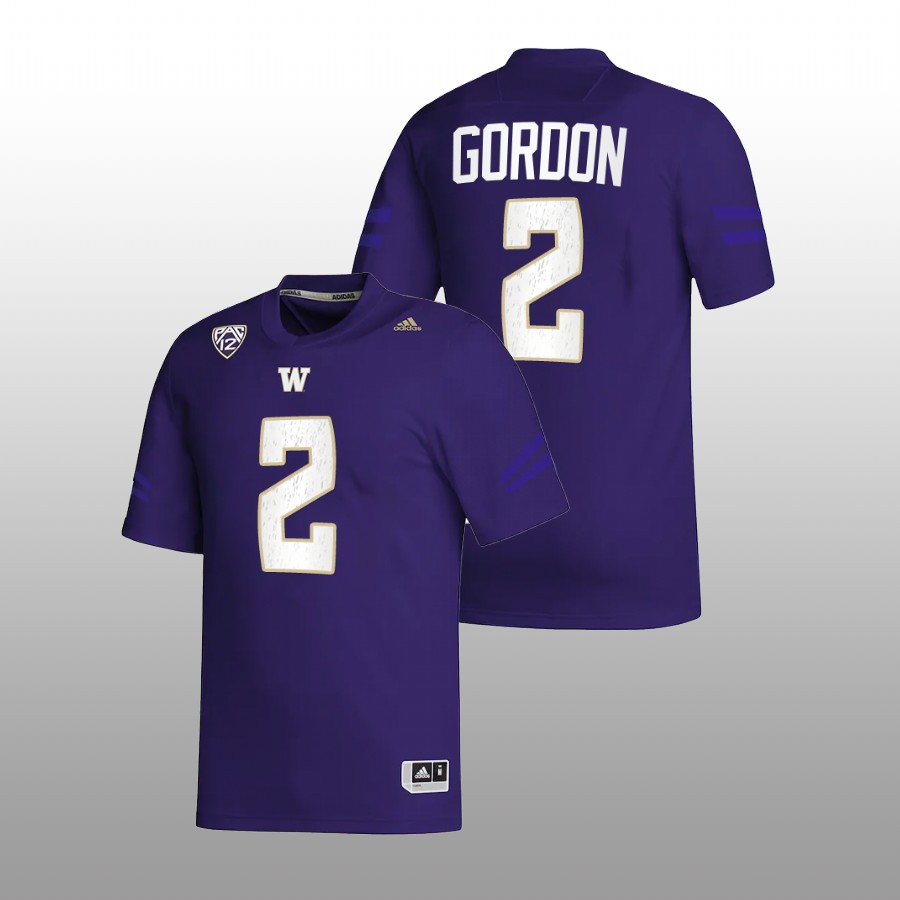 2022 washington huskies kyler gordon purple college football nil replica jersey