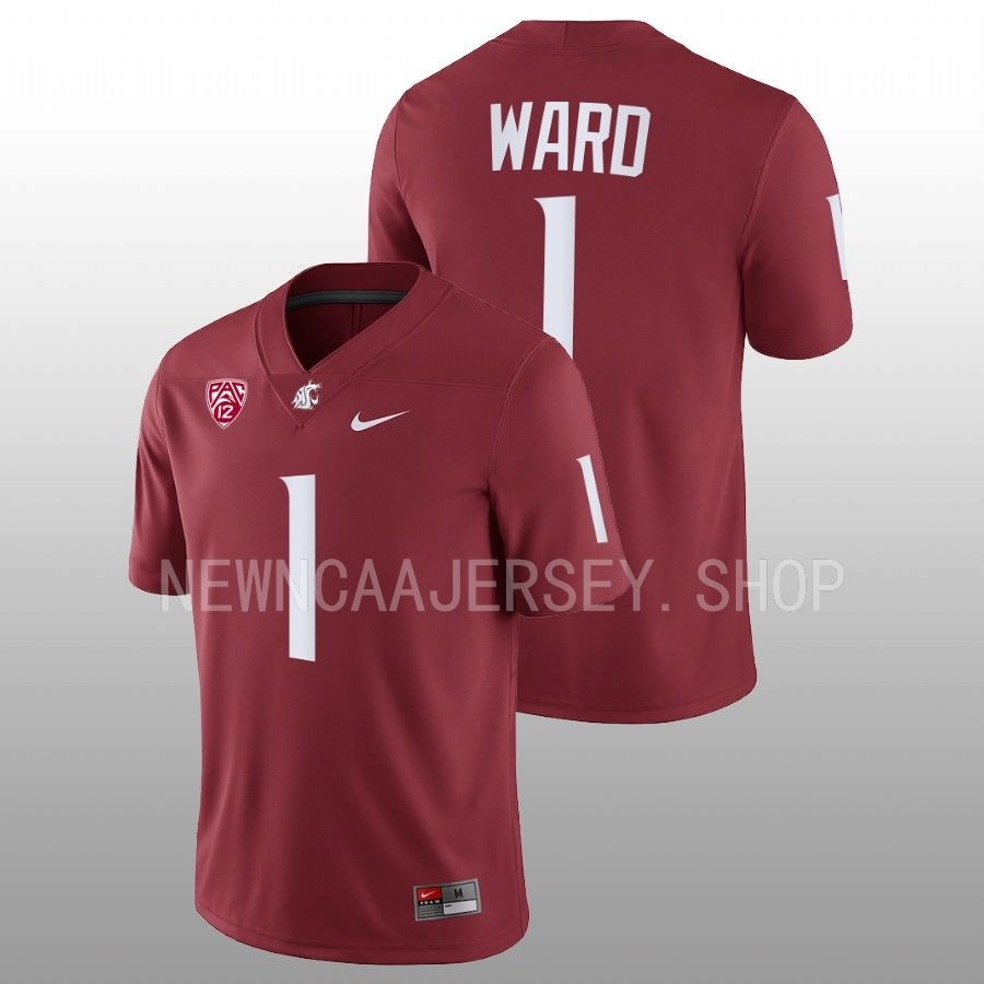 2022 washington state cougars cameron ward crimson nil football replica jersey