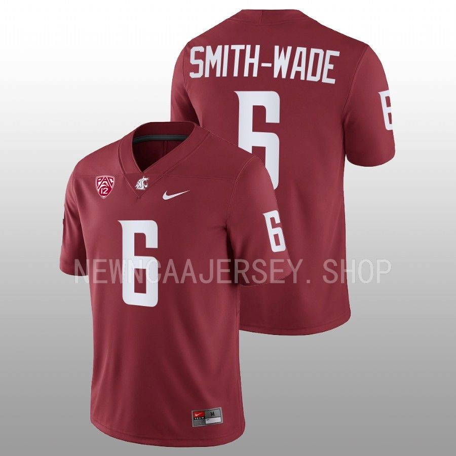 2022 washington state cougars chau smith wade crimson nil football replica jersey