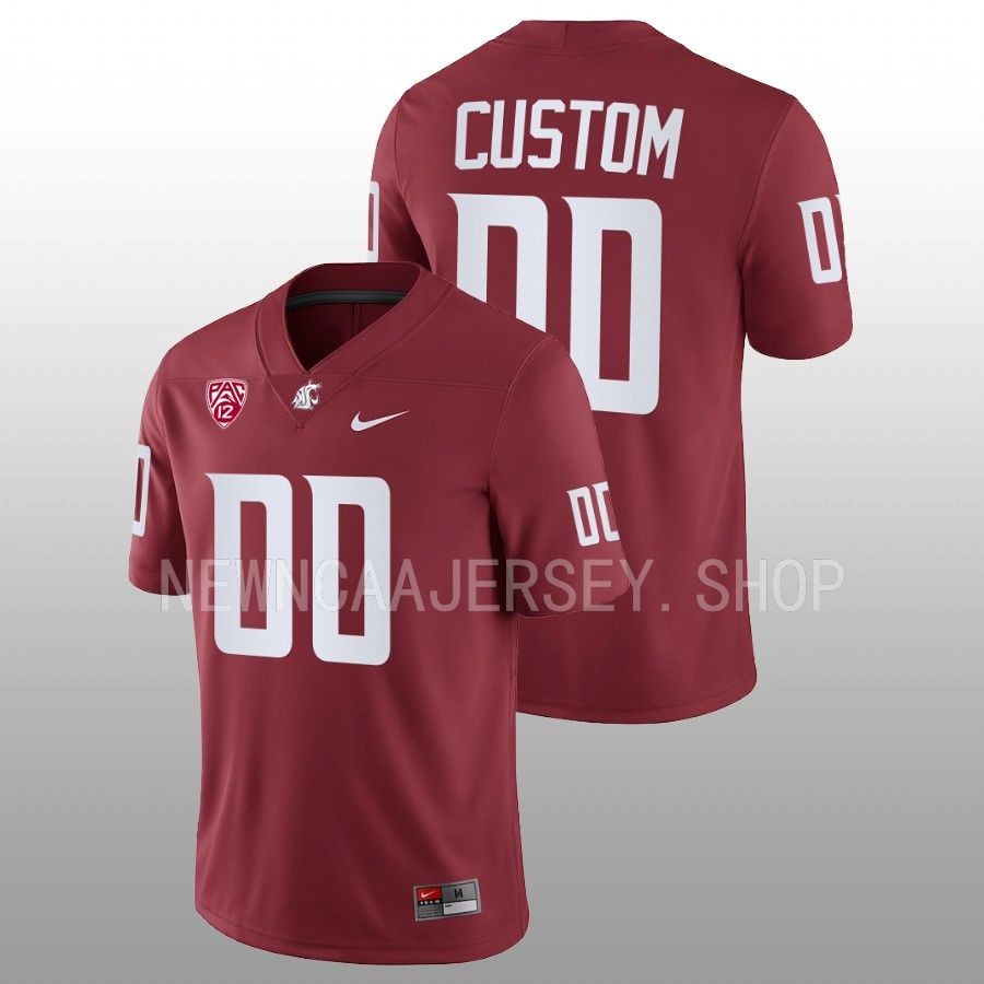 2022 washington state cougars custom crimson nil football replica jersey