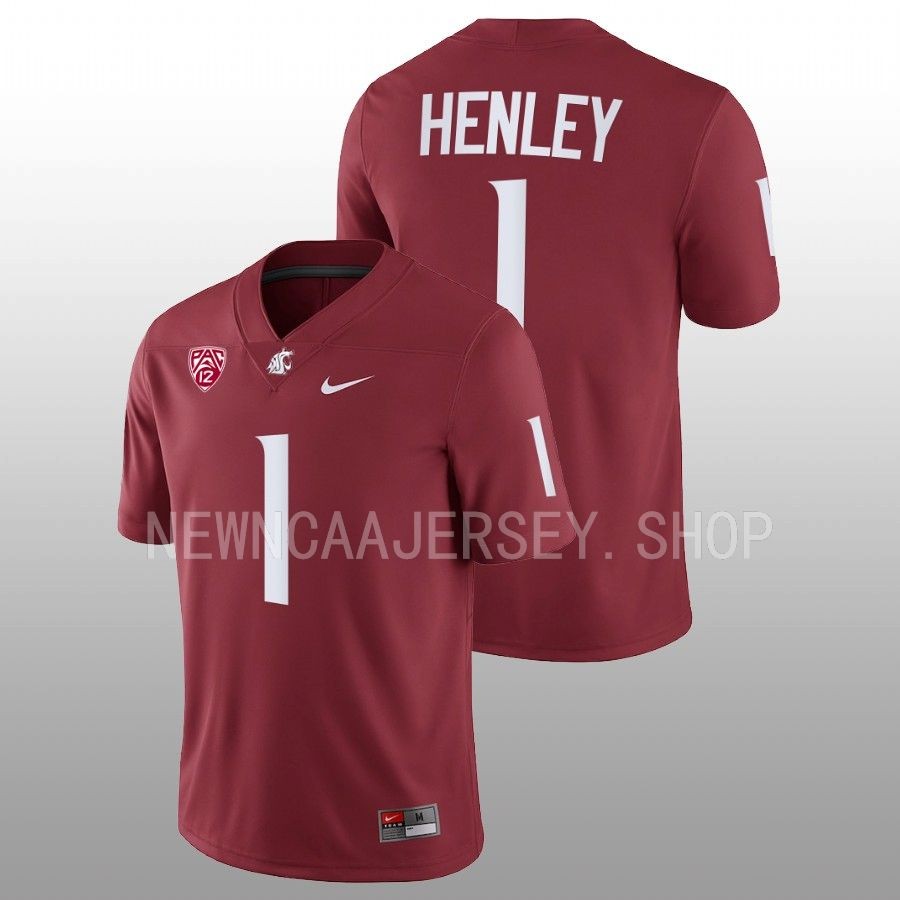 2022 washington state cougars daiyan henley crimson nil football replica jersey