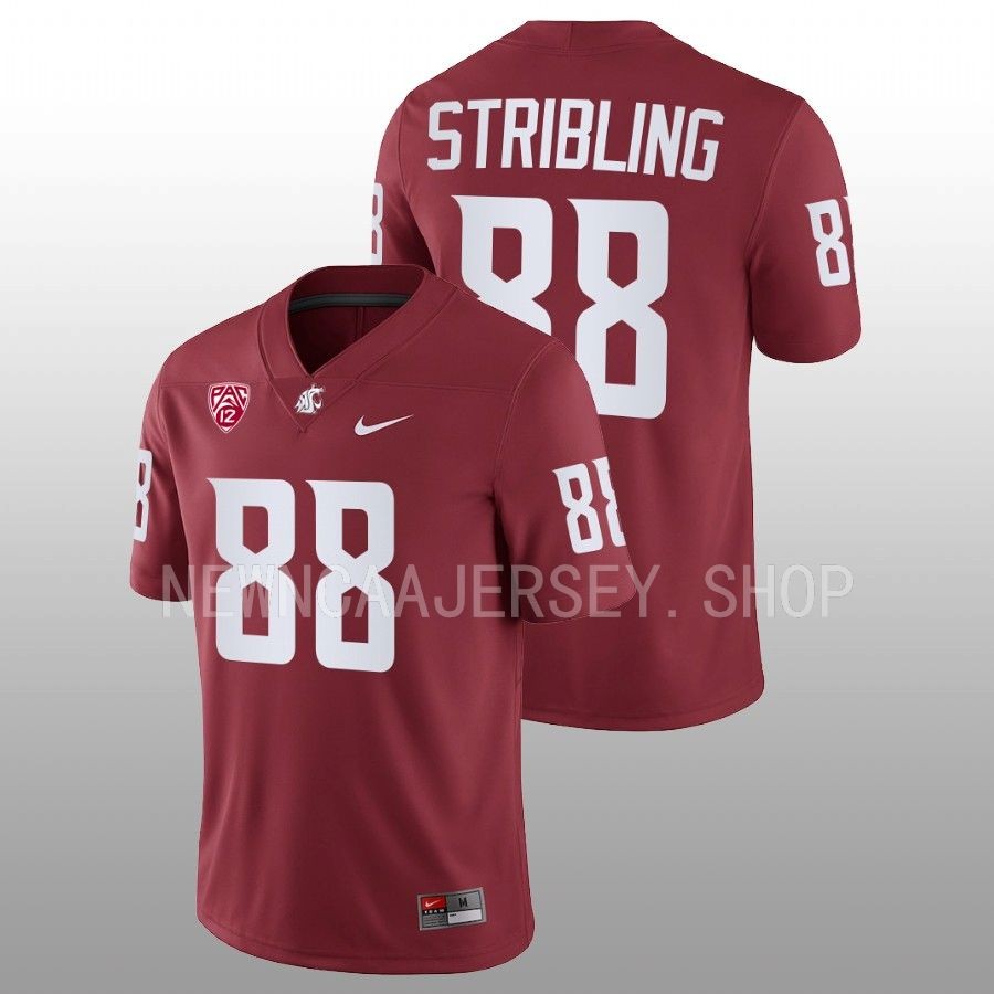 2022 washington state cougars de'zhaun stribling crimson nil football replica jersey