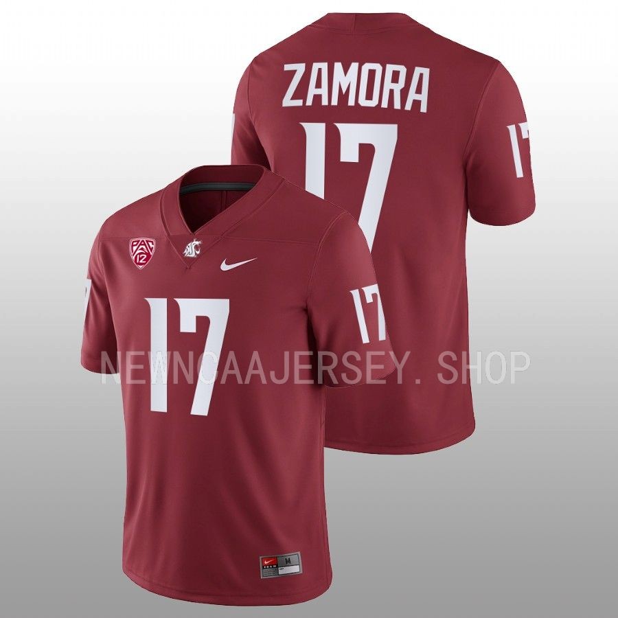 2022 washington state cougars jp zamora crimson nil football replica jersey