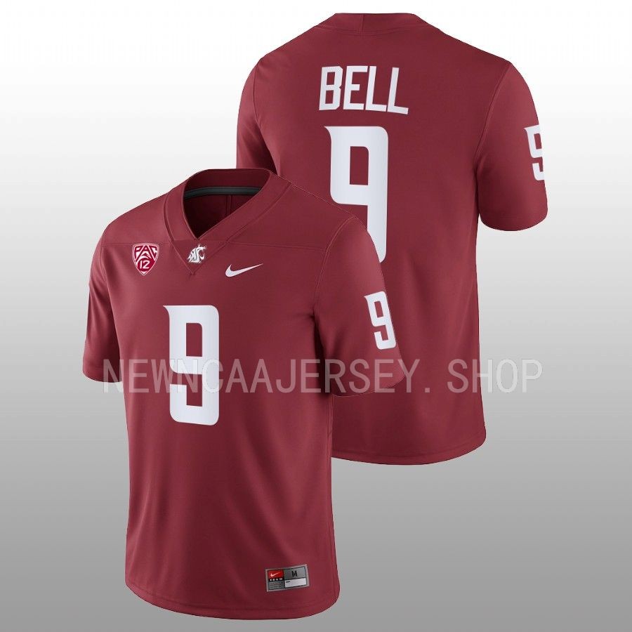 2022 washington state cougars renard bell crimson nil football replica jersey