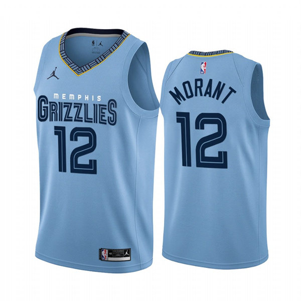 Memphis Grizzlies Ja Morant 2022-23 stitched Light Blue Statement Edition Jersey #12