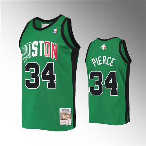 Boston Celtics Paul Pierce Kelly Green 2007-08 Hardwood Classics Alternate retired players Jersey #34