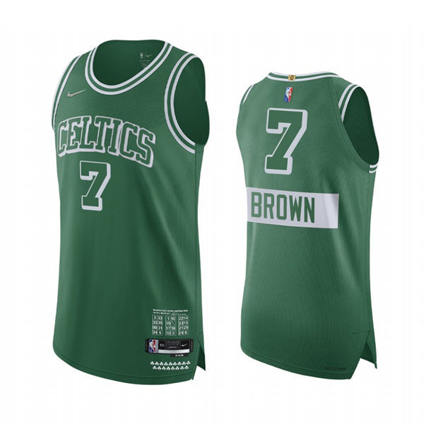 Boston Celtics Jaylen Brown Kelly Green 2021-22 Boston City Edition stitched Jersey #7