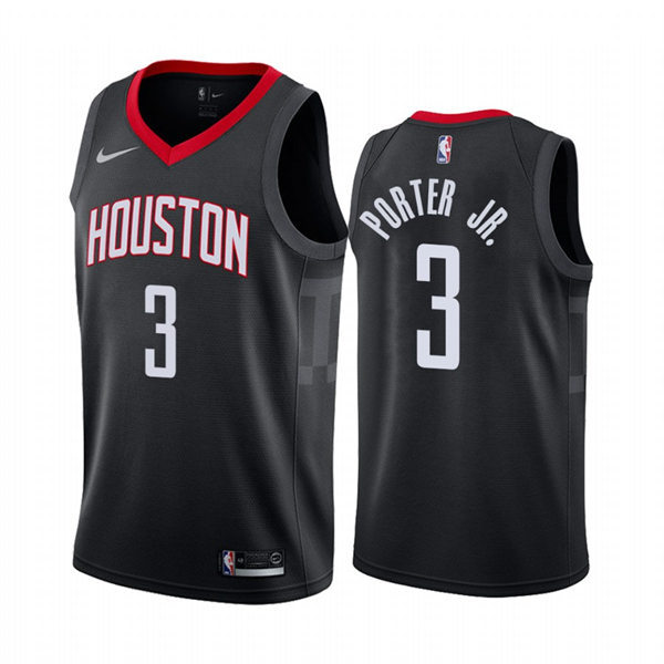  Houston Rockets Kevin Porter Jr. Black Diamond Badge 2021-22 Statement Edition Swingman stitched Jersey #3