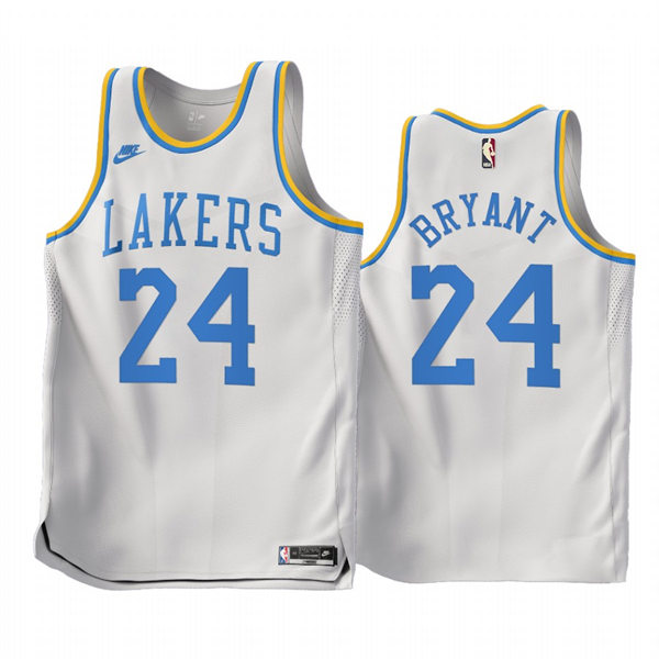 Los Angeles Lakers retired players Kobe Bryant white Throwback Jersey #24
