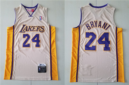 Los Angeles Lakers retired players Kobe Bryant white Throwback Jersey #24