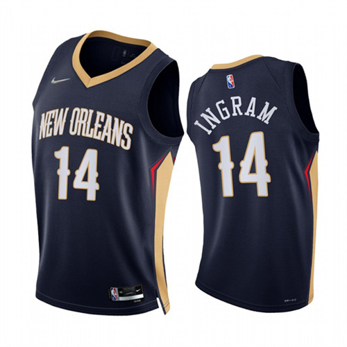 New Orleans Pelicans Brandon Ingram Navy 2021-22 Diamond Badge Icon Edition  stitched Jersey #14