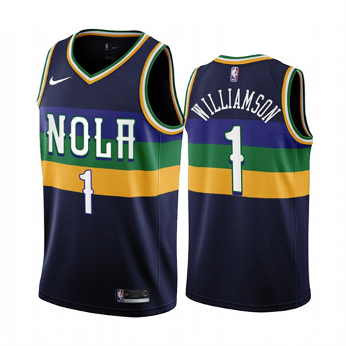 New Orleans Pelicans Zion Williamson Navy Nike 2022-23 City Edition Swingman stitched Jersey #1