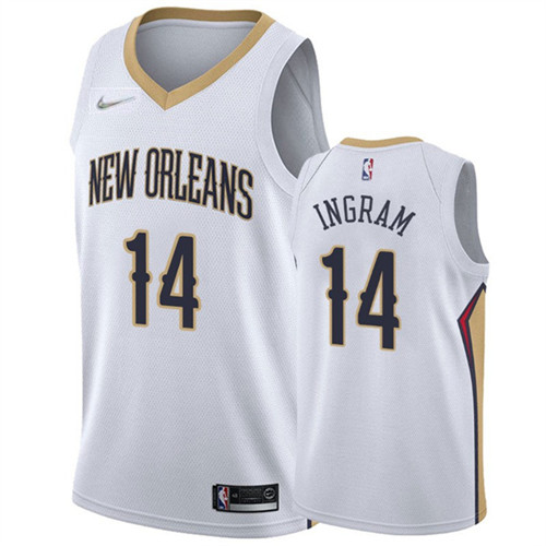 New Orleans Pelicans Brandon Ingram White 2021-22 Diamond Badge Association Edition stitched Jersey #14