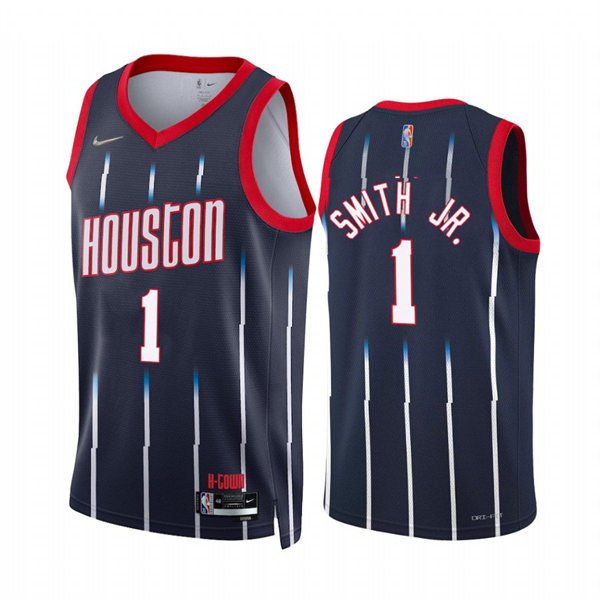 Houston Rockets Jabari Smith Jr. Navy Diamond Badge 2021-22 City Edition Jersey #1