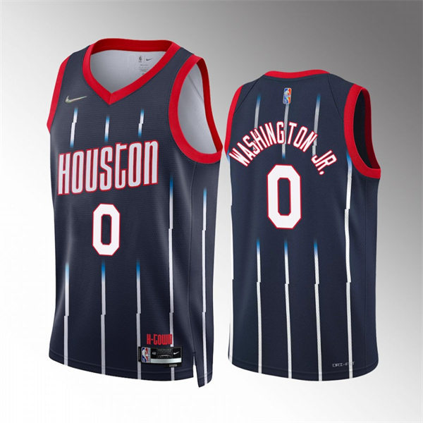 Houston Rockets TyTy Washington Jr. Navy Diamond Badge 2021-22 City Edition Jersey #0
