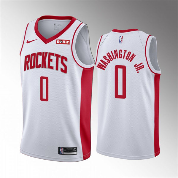 Houston Rockets TyTy Washington Jr. White Stitched Association Edition Jersey #0