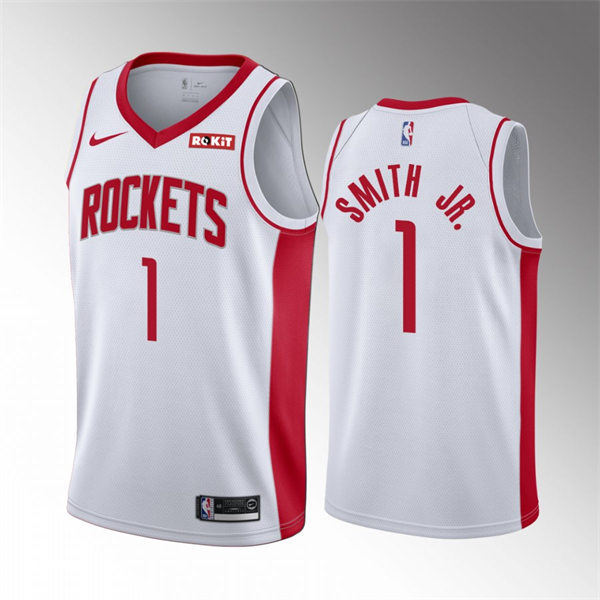 Houston Rockets Jabari Smith Jr. White Stitched Association Edition Jersey #1
