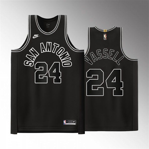 San Antonio Spurs Devin Vassell Black 2022-23 Classic Edition stitched Jersey #24