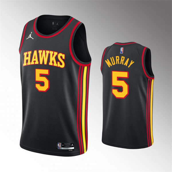 Atlanta Hawks Dejounte Murray Black Statement Edition Swingman stitched Jersey #5