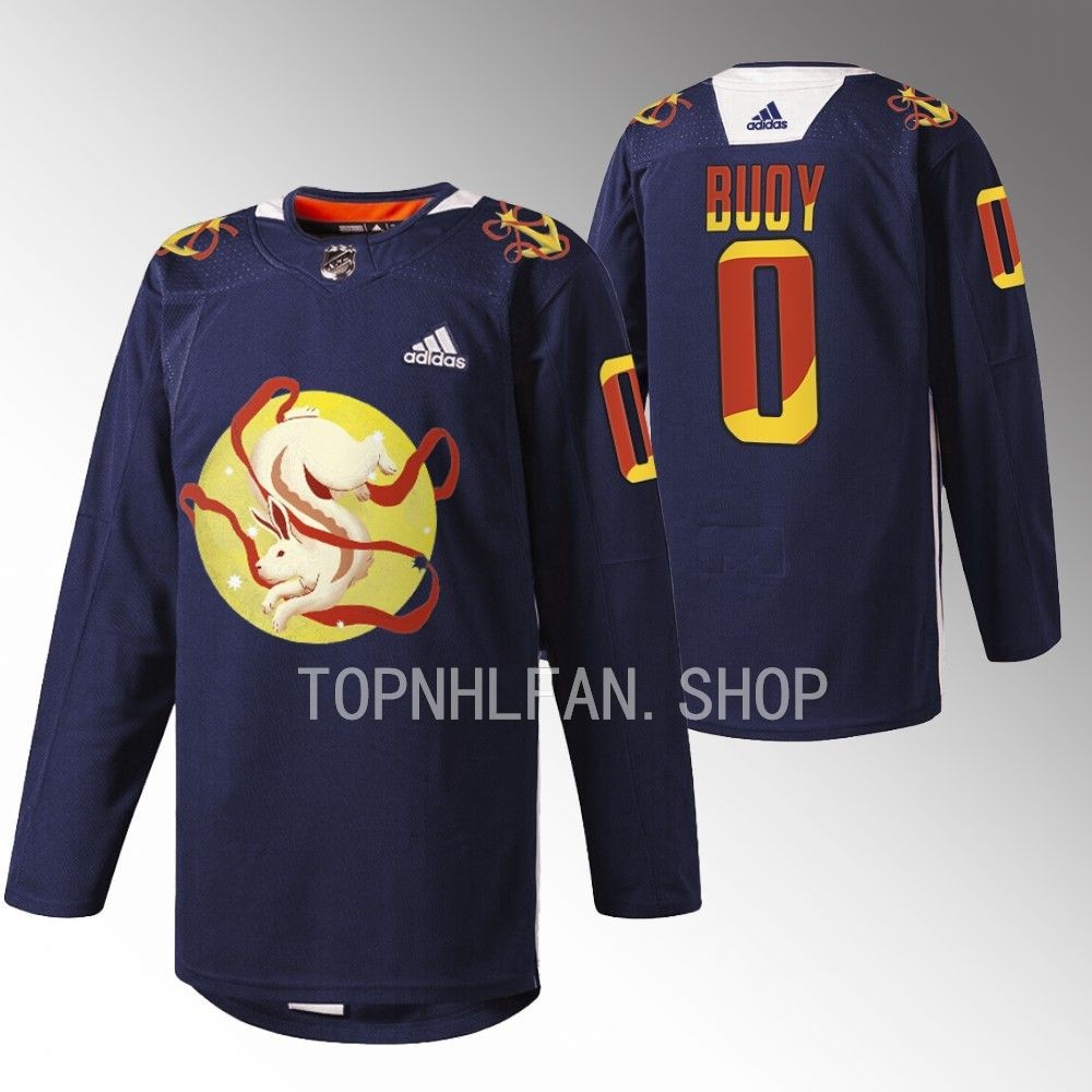 2023 Lunar New Year Seattle Kraken Buoy Navy Jade Rabbit Jersey men's