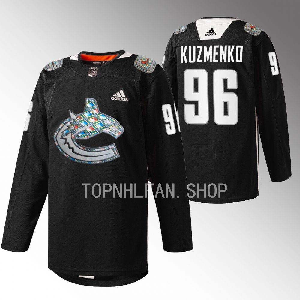 2023 Vancouver Canucks Andrei Kuzmenko Black History Month Black Heritage Warm-up Jersey