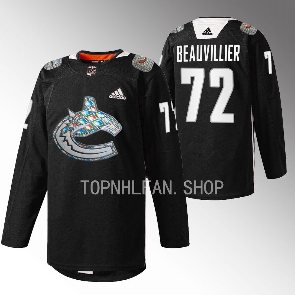 2023 Vancouver Canucks Anthony Beauvillier Black History Month Black Heritage Warm-up Jersey