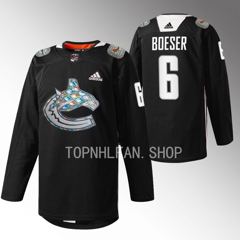 2023 Vancouver Canucks Brock Boeser Black History Month Black Heritage Warm-up Jersey