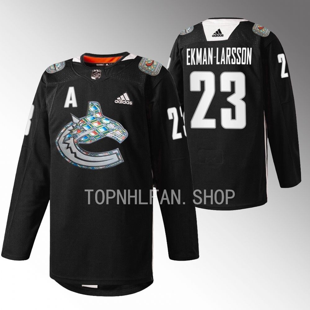 2023 Vancouver Canucks Oliver Ekman-Larsson Black History Month Black Heritage Warm-up Jersey