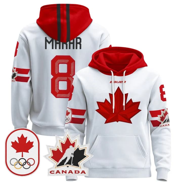 2026 Canada Olympic Pullover Hoodie Jersey  - All Stitched  Cale Makar    8