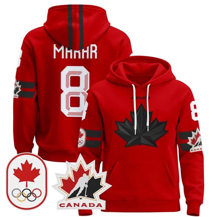 2026 Canada Olympic Pullover Hoodie Jersey  - All Stitched  Cale Makar  8
