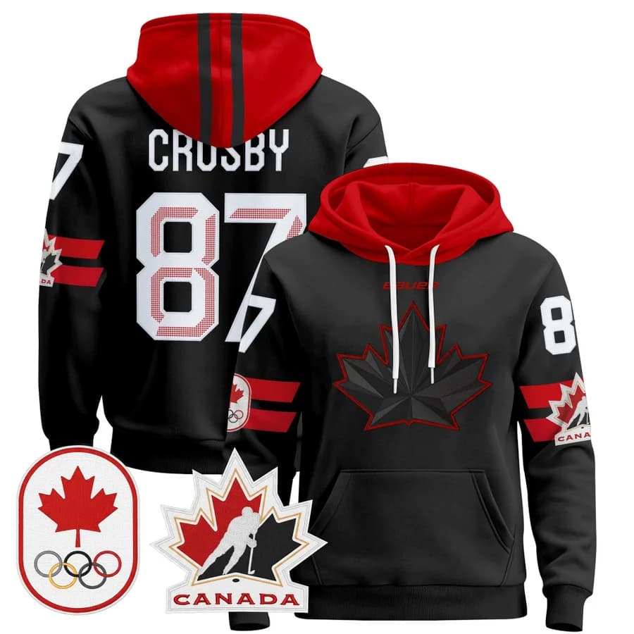 2026 Canada Olympic Pullover Hoodie Jersey  - All Stitched  Sidney Crosby 87