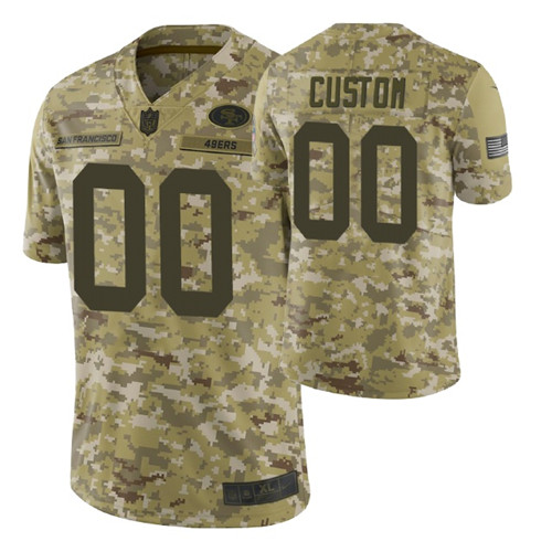 49ers 00 custom camo jersey stitched