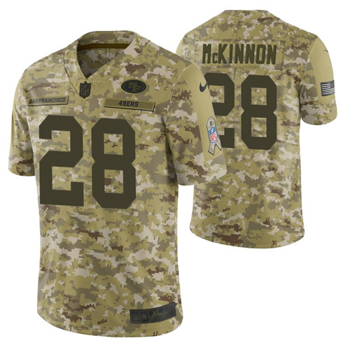 49ers 28 jerick mckinnon camo jersey stitched