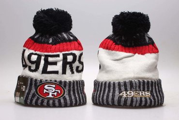 49ers Fresh Logo White & Gray Fashion Knit Hat YP