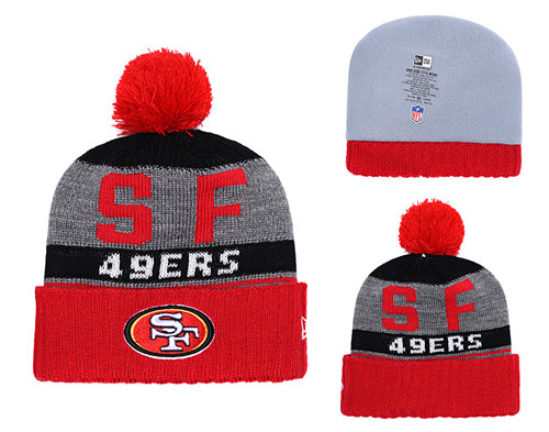 49ers Retro Red Pom Knit Hat YD