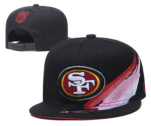 49ers Team Logo Black Adjustable Hat  YD